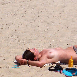 Pic #2 Beach In Britanny - Topless Girls, Beach, Big Tits, Brunette, Outdoors, Beach Voyeur