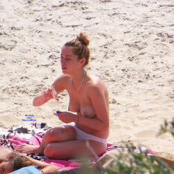 Pic #6 Beach In Britanny - Topless Girls, Beach, Big Tits, Brunette, Outdoors, Beach Voyeur