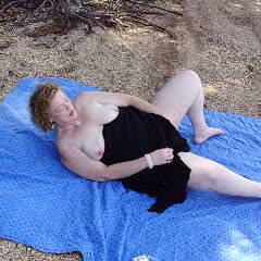 Playing On A Blanket - Big Tits, Outdoors