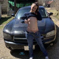 Pic #2 Car Shots - Brunette, Outdoors, Small Tits, Amateur