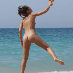 Pic #5 Beach Tennis - Nude Girls, Beach, Brunette, Outdoors, Medium Tits, Firm Ass, Beach Voyeur