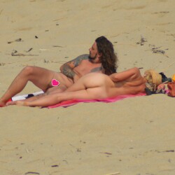 Pic #8 Somewhere on a beach (west of France) - Beach, Beach Pussy, Beach Voyeur, Blonde, Hard Nipples, Natural Tits, Perky Boobs, Small Tits, Outdoors, Public Exhibitionist, Public Place