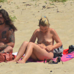 Pic #7 Somewhere on a beach (west of France) - Beach, Beach Pussy, Beach Voyeur, Blonde, Hard Nipples, Natural Tits, Perky Boobs, Small Tits, Outdoors, Public Exhibitionist, Public Place