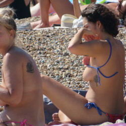 Pic #4 Beach Candids Brighton England Summer 2021 - Beach, Beach Pussy, Big Tits, Bikini Voyeur, Blonde, Brunette, Hanging Tits, Medium Tits, Natural Tits, Outdoors, Public Exhibitionist, Public Place, Topless Amateurs, Topless Girlfriends, Topless Girls, Young Woman