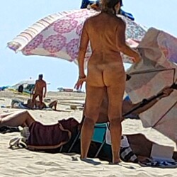 Pic #3 Atlantic beach as usual - Beach, Bent Over, Big Ass, Big Tits, Nude Amateurs, Nude Wives, Public Exhibitionist, Public Place