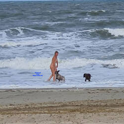 Pic #3 Nacked woman with dog. - Nude Amateurs, Nude Wives, Beach, Blonde, Public Exhibitionist, Outdoors, Voyeur