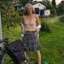 Pic #4 Cycling without pants - Amateur, Flashing, Flashing Tits, Natural Tits, Small Tits, Outdoors, Public Exhibitionist, Public Place