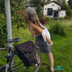 Pic #8 Cycling without pants - Amateur, Flashing, Flashing Tits, Natural Tits, Small Tits, Outdoors, Public Exhibitionist, Public Place