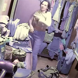 Hidden cam - wife getting ready for work