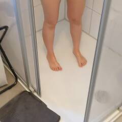 My wife under the shower