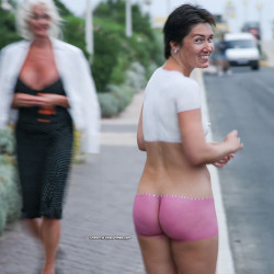 Pic #1 Body painted exhibitionist in public - Amateur, Ass, Body Piercings, Brunette, Close-ups, Firm Ass, Hard Nipples, Nude Amateurs, Nude Wives, Outdoors, Perky Boobs, Pussy