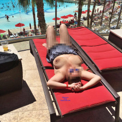 Pic #4 Topless At The Hotel Pool In Vegas - Amateur, Big Tits, Brunette, Hanging Tits, Natural Tits, Outdoors, Public Exhibitionist, Public Place, Topless Amateurs, Topless Wives