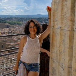 Pic #6 Visiting Firenze - Amateur, Ass, Brunette, Flashing Tits, Hard Nipples, Mature, Mature Ass, Mature Pussy, Natural Tits, Outdoors, Perky Boobs, Public Exhibitionist, Public Place, See Through, Sexiest Legs, Small Tits, Women In See Through Clothes