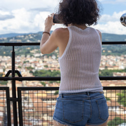 Pic #8 Visiting Firenze - Amateur, Ass, Brunette, Flashing Tits, Hard Nipples, Mature, Mature Ass, Mature Pussy, Natural Tits, Outdoors, Perky Boobs, Public Exhibitionist, Public Place, See Through, Sexiest Legs, Small Tits, Women In See Through Clothes