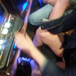 Pic #5 Fun time at the casino! - Amateur, Legs Spread Wide Open, Outdoors, Pantieless Girls, Public Exhibitionist, Public Place, Pussy, Shaved