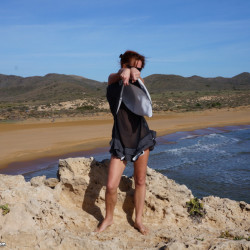 A girl on the beach in Spain