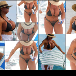 Mega Fake Boobs MILF beach candid