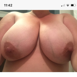 Very large tits of my wife - Big tit wife